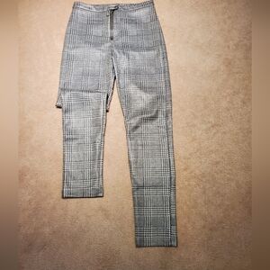 Topshop Plaid Vegan Leather 1960s Vibe Pants Size 6